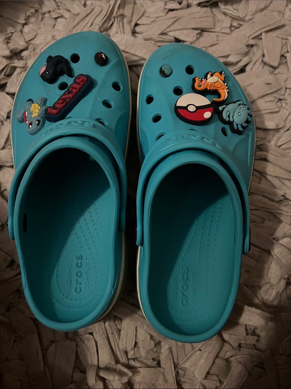 CROCS Kids Turquoise Slip-On Clogs with Pokémon Jibbitz